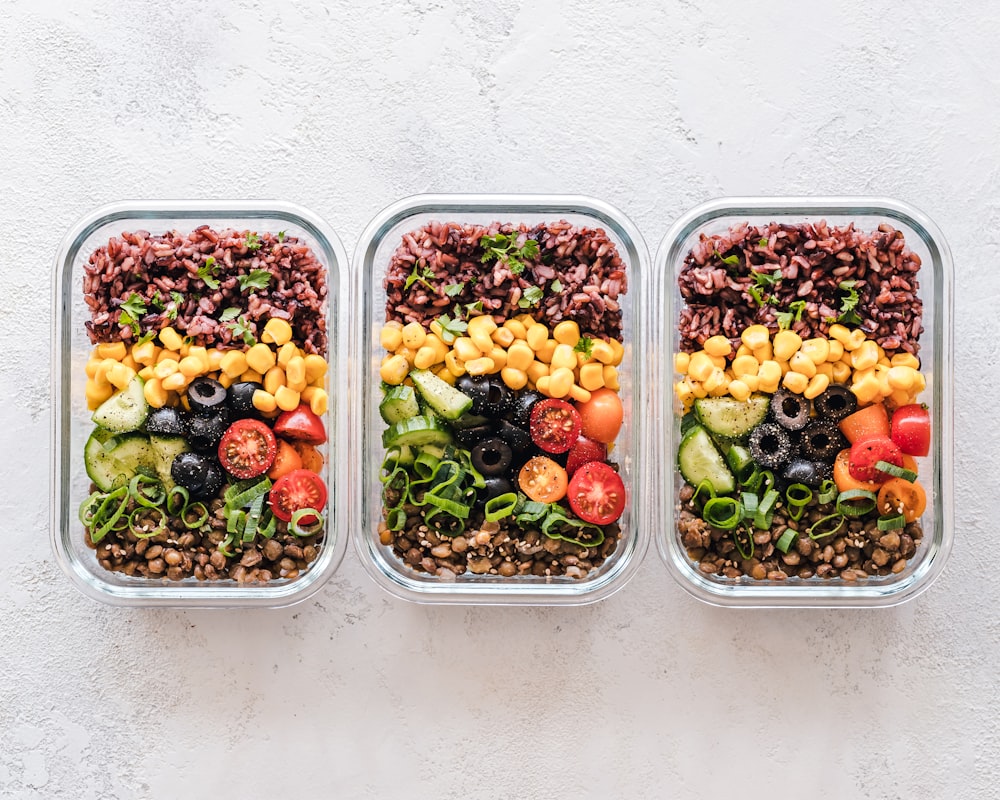 Healthy balanced meal with vegetables and proteins